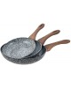 3 PATELNIE GRANITOWE GRANIT WOOD KINGHOFF KH-1030
