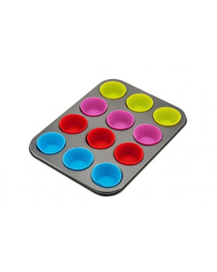 FORMA DO MUFFINEK Z WKŁADAMI SILIKONOWYMI KINGHOFF KH-4188