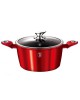 GARNEK GRANITOWY 24cm BERLINGER HAUS RED METALLIC LINE BH-1257