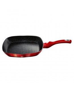 PATELNIA GRANITOWA GRILLOWA 28cm BERLINGER HAUS RED METALLIC LINE BH-1271