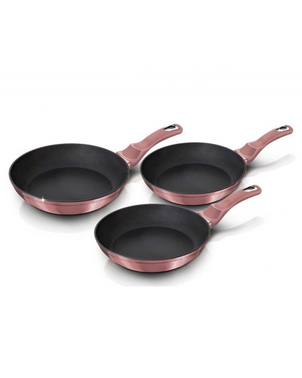 ZESTAW 3 PATELNI 20/24/28CM BERLINGER HAUS BH-6170 I-ROSE