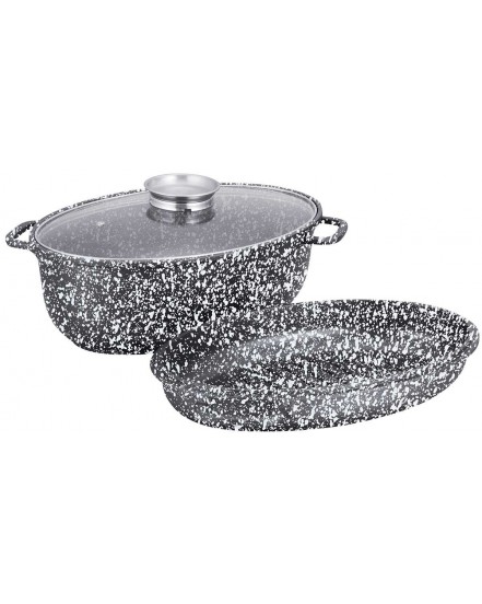 BRYTFANNA CERAMICZNA 38cm Z GRILLEM I POKRYWĄ KLAUSBERG KB-7367