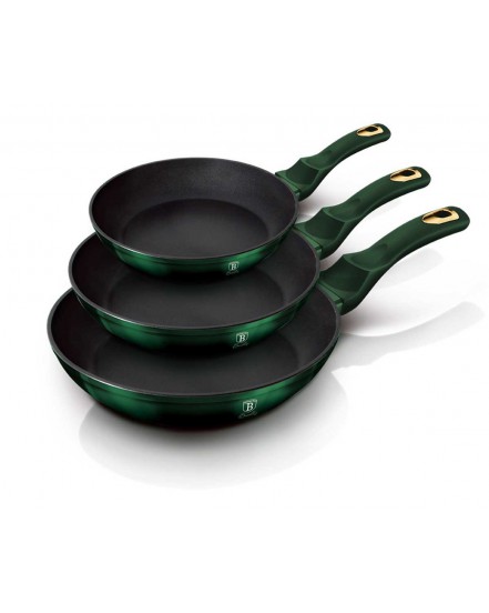 ZESTAW 3 PATELNI TYTANOWYCH BERLINGERHAUS BH-6168 EMERALD