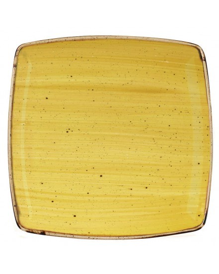 Talerz kwadratowy 268 mm żółty - CHURCHILL Stonecast Mustard Seed