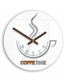 ZEGAR ŚCIENNY COFFEE TIME II WHITE