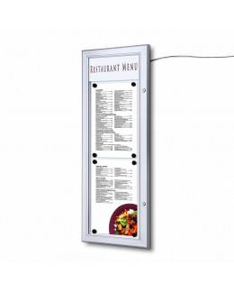 Zewnętrzna gablota na menu 2 x A4 T z oświetleniem LED
