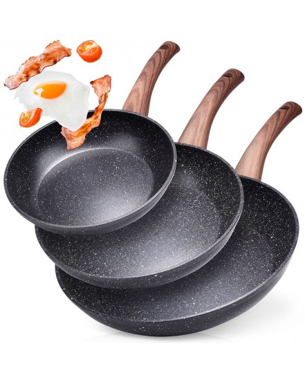 ZESTAW 3 PATELNI GRANITOWYCH BLACK&WOOD 20/24/28 cm 199011