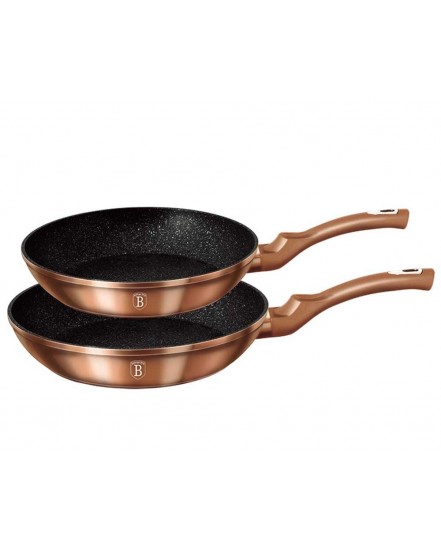 ZESTAW 2 PATELNI GRANITOWYCH BERLINGER HAUS ROSE GOLD BH-1611