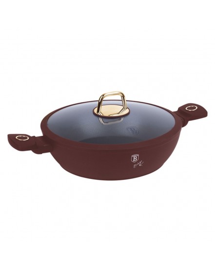 PŁASKI GARNEK TYTANOWY Z POKRYWĄ 28cm BERLINGER HAUS BH-8038 LEONARDO