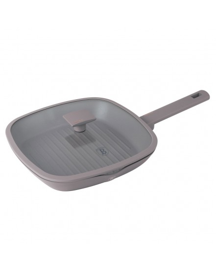 PATELNIA GRILLOWA TYTANOWA Z POKRYWĄ 28cm BERLINGER HAUS BH-8097 TAUPE