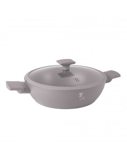 PŁASKI GARNEK TYTANOWY Z POKRYWĄ 28cm BERLINGER HAUS BH-8098 TAUPE